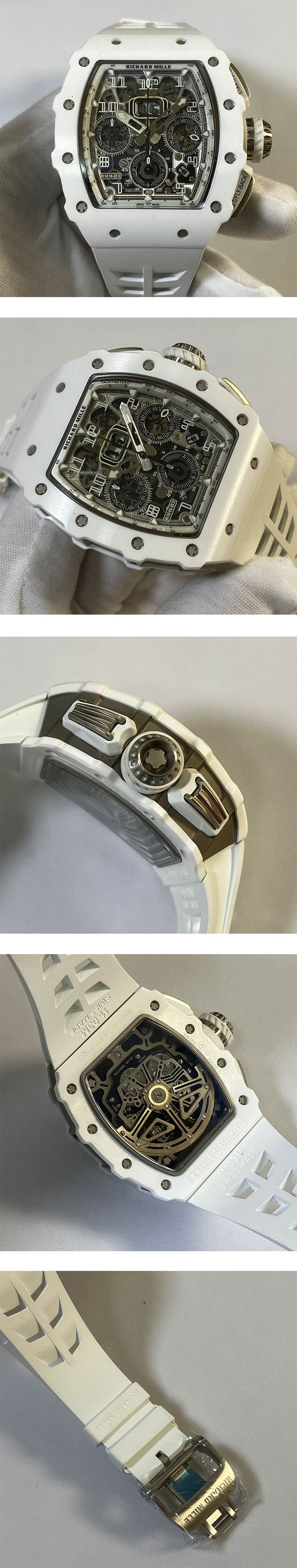 最高精密リシャール·ミルコピー  フライバック クロノグラフ RM11-03 ホワイトゴースト 優良配送